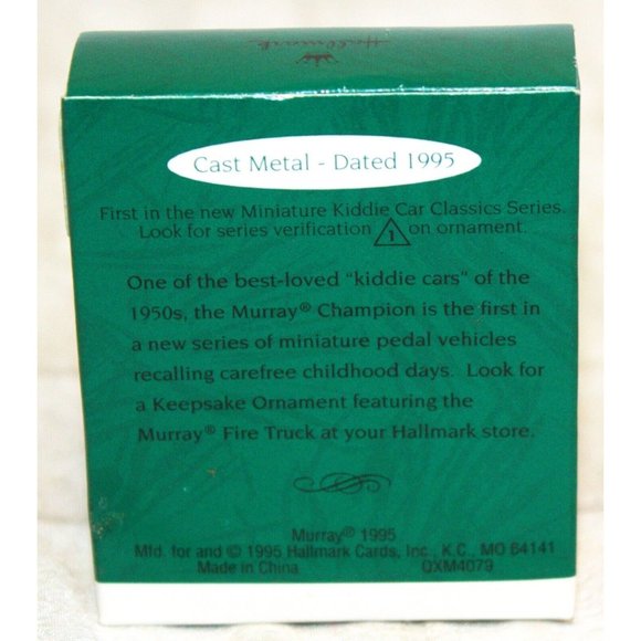 Vtg 1995 Hallmark Keepsake Ornament Mini Kiddie Car Classic Blue Murray Champion - Picture 10 of 13